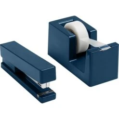 Poppin Dynamic Duo Desk Organizer Set, Slate Blue Plastic (106082)