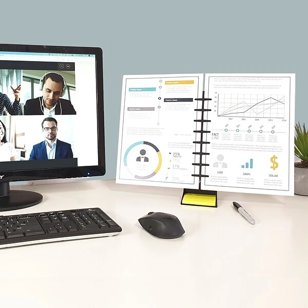 NoteTower Desktop Pro Plastic Document Stand With Teeth & Guide Bar, Black (NTR300-1) 6 NoteTower Desktop Pro Plastic Document Stand With Teeth & Guide Bar, Black (NTR300-1) - Image 4