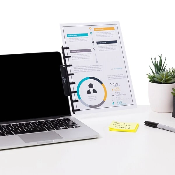 NoteTower Monitor Plastic Document Holder Mount With Teeth, Black (NTR200-1) 5 NoteTower Monitor Plastic Document Holder Mount With Teeth, Black (NTR200-1) - Image 3