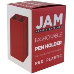 JAM Paper® Plastic Pen Holder, Red, Desktop Pencil Cup, Sold Individually (341re) -Fellowe Desk Shop sp11853276 s7