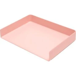 Poppin Stackable Front Loading Letter Tray, Letter Size, Pink, 4/Pack (108517)