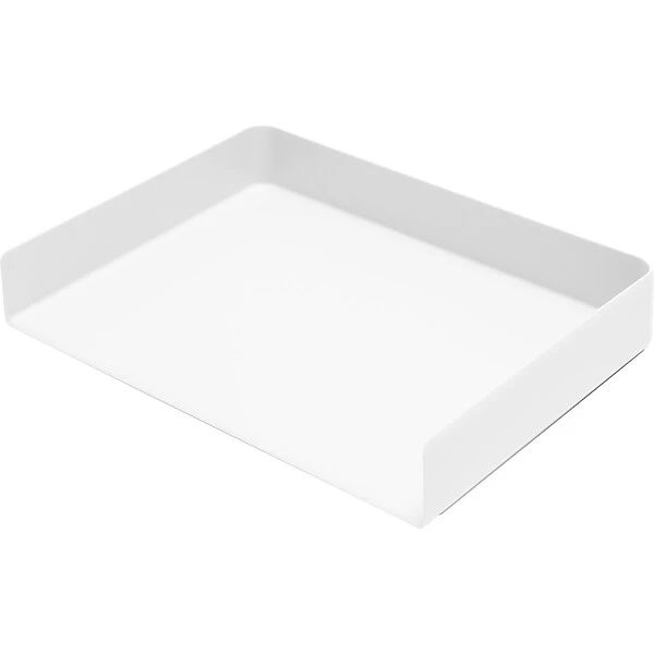 Poppin Stackable Front Loading Letter Tray, Letter Size, White, 4/Pack (108520) 3 Poppin Stackable Front Loading Letter Tray, Letter Size, White, 4/Pack (108520)