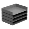 Poppin Stackable Front Loading Letter Tray, Letter Size, Dark Gray, 4/Pack (108518) -Fellowe Desk Shop sp119193687 s7