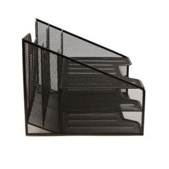 Mind Reader 5 Compartment Mesh Organizer, Black (MESHBOX5-BLK) -Fellowe Desk Shop sp12083439 s7