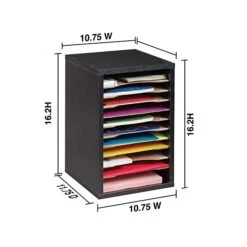 AdirOffice 11-Compartment Wooden Vertical Literature Organizer Desktop File Sorter, Black (500-11-BLK) -Fellowe Desk Shop sp126585933 s7