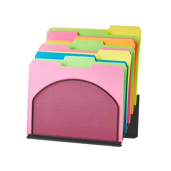 AdirOffice 5-Compartment Steel Mesh File Organizer, Black (634-01-BLK) 4 AdirOffice 5-Compartment Steel Mesh File Organizer, Black (634-01-BLK) - Image 2