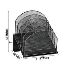 AdirOffice 5-Compartment Steel Mesh File Organizer, Black (634-01-BLK) 10 AdirOffice 5-Compartment Steel Mesh File Organizer, Black (634-01-BLK) -Fellowe Desk Shop sp126585960 s7