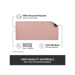 Logitech Studio Series Polyester Desk Mat, 27.5" X 11.8", Dark Rose (956-000048) -Fellowe Desk Shop sp143680840 s7