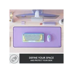 Logitech Studio Series Polyester Desk Mat, 27.5" X 11.8", Lavender (956-000036)