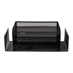 Mind Reader Network Collection 6 Compartment Front Loading Letter Tray With Side Storage, Black Wire Mesh (4TSIDE2-BLK) -Fellowe Desk Shop sp155203271 s7