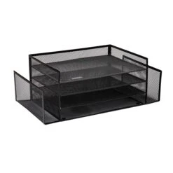 Mind Reader Network Collection 6 Compartment Front Loading Letter Tray With Side Storage, Black Wire Mesh (4TSIDE2-BLK) -Fellowe Desk Shop sp155204330 s7