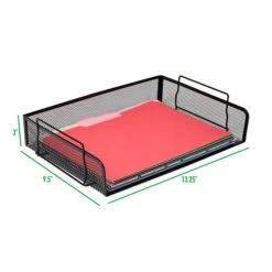 Mind Reader Stackable Side Loading Letter Tray, Black Metal, 4/Pack (DSTACK4-BLK) -Fellowe Desk Shop sp155204618 s7