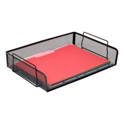 Mind Reader Stackable Side Loading Letter Tray, Black Metal, 4/Pack (DSTACK4-BLK) -Fellowe Desk Shop sp155204659 s7