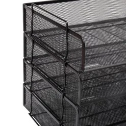 Mind Reader Stackable Side Loading Letter Tray, Black Metal, 4/Pack (DSTACK4-BLK) -Fellowe Desk Shop sp155204915 s7