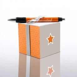Baudville® Sticky Note Cube W/ Pen Set, You Are Truly Appreciated
