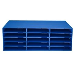 AdirOffice 15-Compartment Construction Paper Storage Literature Organizer, Blue, 2/Pack (501-15-CP-BLU)