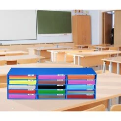 AdirOffice 15-Compartment Construction Paper Storage Literature Organizer, Blue, 2/Pack (501-15-CP-BLU) -Fellowe Desk Shop sp167909638 s7