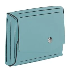 JAM Paper® Italian Leather Business Card Holder Case With Angular Flap, Teal Blue, Sold Individually (233329916)