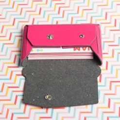 JAM Paper® Italian Leather Business Card Holder Case With Angular Flap, Fuchsia Pink, Sold Individually (233329912) -Fellowe Desk Shop sp170857085 s7