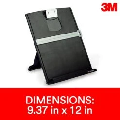 3M® Document Stand With Clip & Guide Bar, Black (DH340MB)