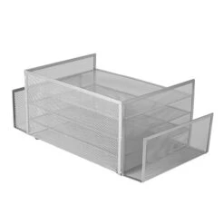 Mind Reader Network Collection 6 Compartment Front Loading Letter Tray With Side Storage, Silver Wire Mesh (4TSIDE2-SIL) -Fellowe Desk Shop sp21764721 s7