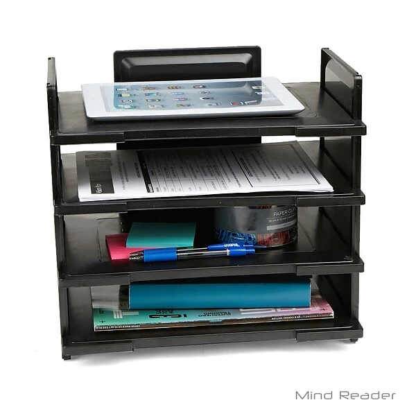 Mind Reader Front Loading Letter Tray, Letter Size, Black Plastic (FLEXT4-BLK) 3 Mind Reader Front Loading Letter Tray, Letter Size, Black Plastic (FLEXT4-BLK)