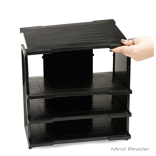 Mind Reader Front Loading Letter Tray, Letter Size, Black Plastic (FLEXT4-BLK) 5 Mind Reader Front Loading Letter Tray, Letter Size, Black Plastic (FLEXT4-BLK) - Image 3