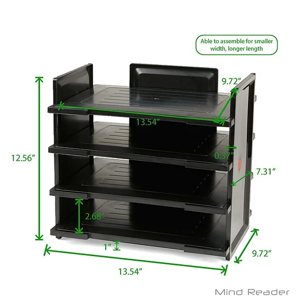 Mind Reader Front Loading Letter Tray, Letter Size, Black Plastic (FLEXT4-BLK) 8 Mind Reader Front Loading Letter Tray, Letter Size, Black Plastic (FLEXT4-BLK) - Image 6