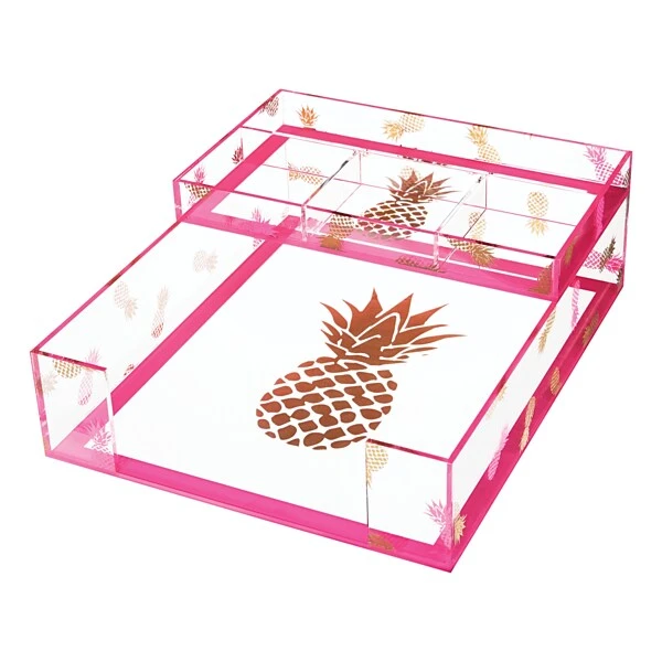 Deflecto® Desklarity™ Small Organizer Tray, Precisely Pineapple, Pink/Metallic Gold, 1-1/2" X 6" X 10-2/5" (DEF-41691) 5 Deflecto® Desklarity™ Small Organizer Tray, Precisely Pineapple, Pink/Metallic Gold, 1-1/2" X 6" X 10-2/5" (DEF-41691) - Image 3