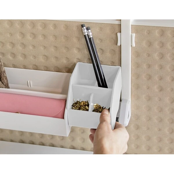 Bostitch Konnect™ Plastic Short Storage Bin, Removable Lid & Dividers, 3.4", White (KT-CUP-WHITE) 5 Bostitch Konnect™ Plastic Short Storage Bin, Removable Lid & Dividers, 3.4", White (KT-CUP-WHITE) - Image 3