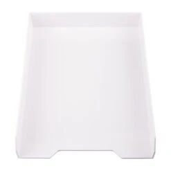 JAM Paper® Stackable Paper Trays, White, Desktop Document, Letter & File Organizer Tray, 2/Pack (344WHA)