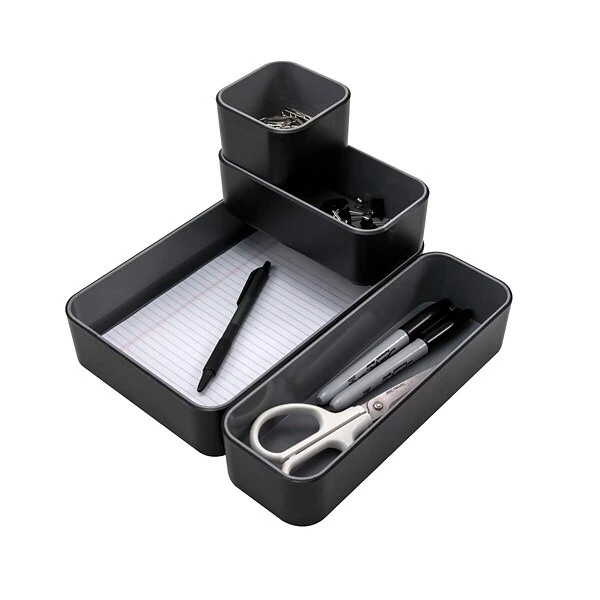 Advantus Fusion Plastic Letter Tray, Black/Gray (37678) 3 Advantus Fusion Plastic Letter Tray, Black/Gray (37678)