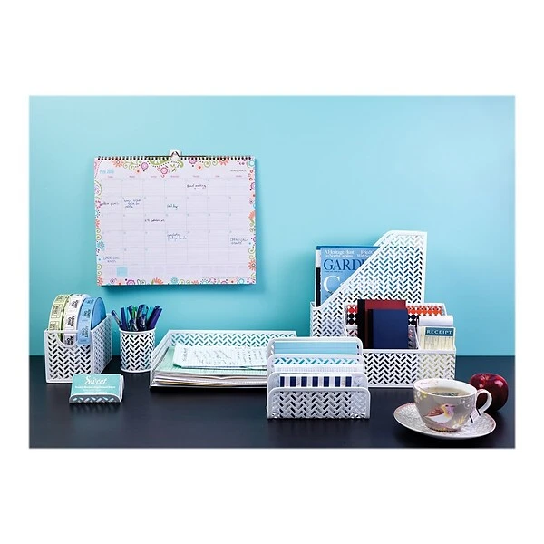 Quill Brand® White Zigzag Business Card Holder 4 Quill Brand® White Zigzag Business Card Holder - Image 2