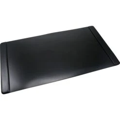 Advantus Faux Leather Desk Pad With Side Rail, 36" X 20", Black (75868)