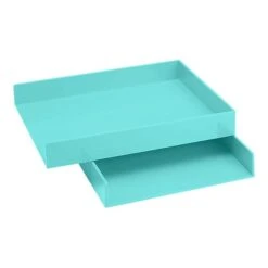 Poppin Front Loading Letter Trays, Aqua, 2/Pack (100220) -Fellowe Desk Shop sp42113957 s7