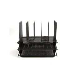 Mind Reader Front Loading Letter Tray, Black Metal (MESHSORT7-BLK)