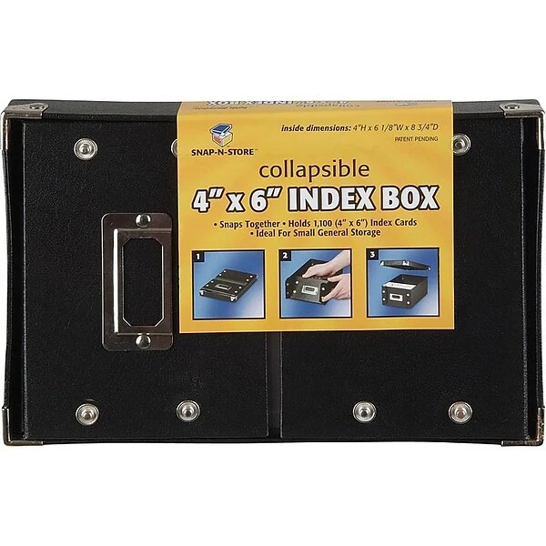 Ideastream Snap-N-Store Index Card File Box, Black, 1100 Card Capacity (SNS01577) 5 Ideastream Snap-N-Store Index Card File Box, Black, 1100 Card Capacity (SNS01577) - Image 3
