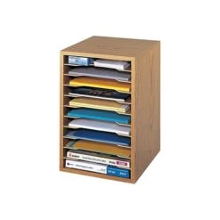 Safco Stackable Wood File Organizer, Oak (9419MO)