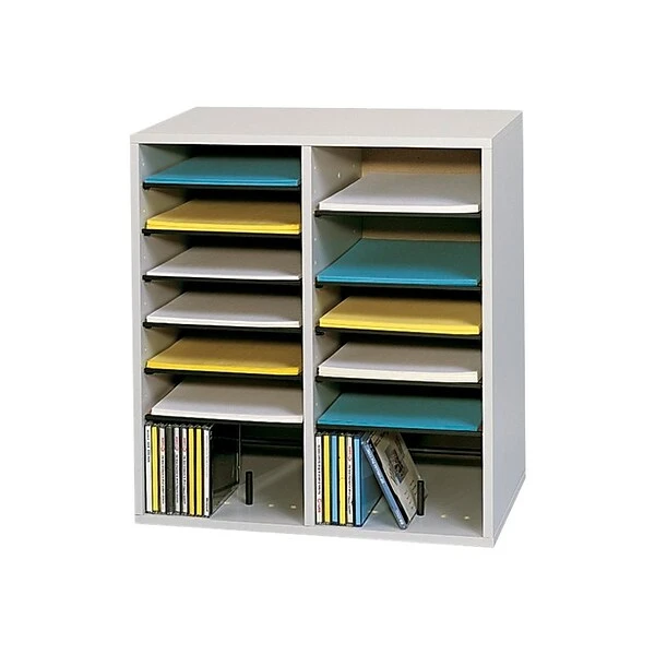 Safco Adjustable Wooden File Organizer, Gray (9422GR) 3 Safco Adjustable Wooden File Organizer, Gray (9422GR)