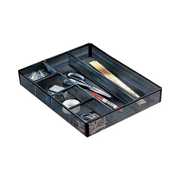 Rolodex Mesh 6-Compartment Drawer Organizer, Black (22131) 3 Rolodex Mesh 6-Compartment Drawer Organizer, Black (22131)
