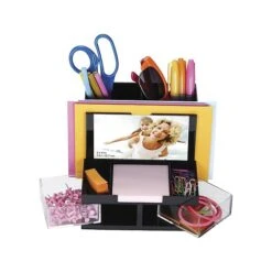 OfficeMate VersaPlus Photo 9 Compartment Plastic Compartment Storage, Black (23112)