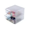 Deflect-O Cube 2 Compartment Stackable Plastic Storage Drawers, Clear (350101) 2 Deflect-O Cube 2 Compartment Stackable Plastic Storage Drawers, Clear (350101) -Fellowe Desk Shop sp45449878 s7