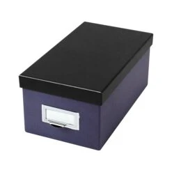 Oxford Index Card File Box, 1000-Card Capacity, Indigo/Black (OXF 406462)