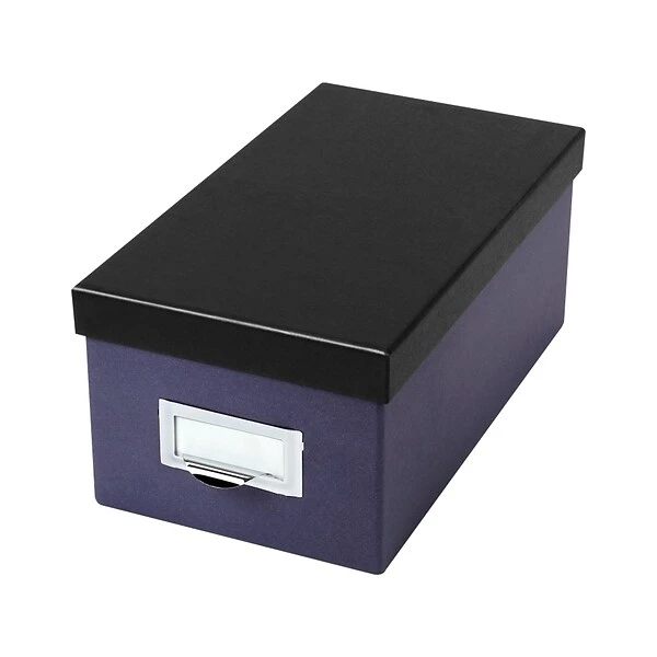 Oxford Index Card File Box, 1000-Card Capacity, Indigo/Black (OXF 406462) 3 Oxford Index Card File Box, 1000-Card Capacity, Indigo/Black (OXF 406462)