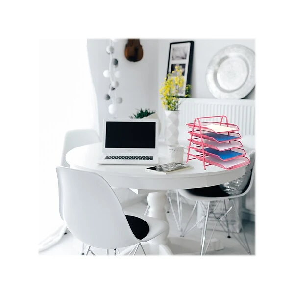 Mind Reader Network Collection 2-Piece Stackable Front Loading Letter Tray, Pink Metal (5TPAPER-PNK) 8 Mind Reader Network Collection 2-Piece Stackable Front Loading Letter Tray, Pink Metal (5TPAPER-PNK) - Image 6