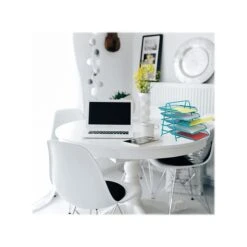 Mind Reader Network Collection Stackable Front Loading Letter Tray, Turquoise Metal (5TPAPER-TUR) -Fellowe Desk Shop sp63772922 s7