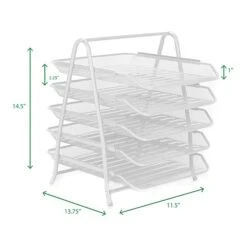 Mind Reader Network Collection Stackable Front Loading Letter Tray, White Metal (5TPAPER-WHT) 13 Mind Reader Network Collection Stackable Front Loading Letter Tray, White Metal (5TPAPER-WHT) -Fellowe Desk Shop sp63778736 s7