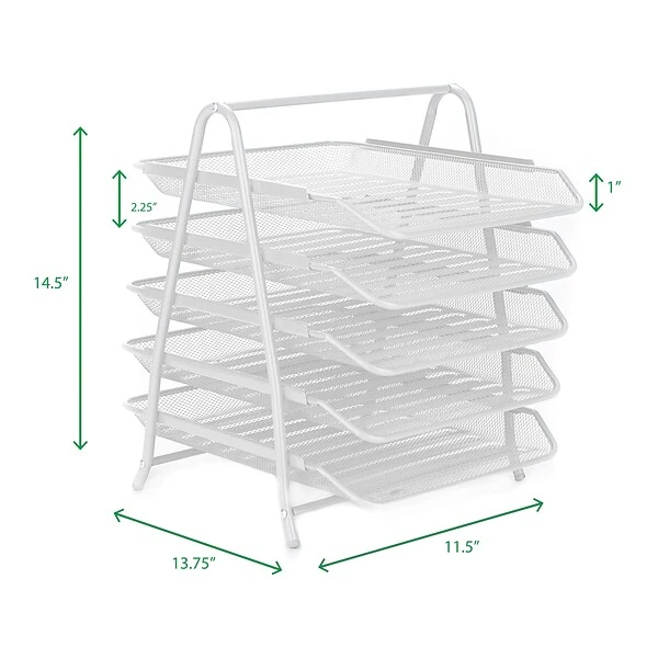 Mind Reader Network Collection Stackable Front Loading Letter Tray, White Metal (5TPAPER-WHT) 8 Mind Reader Network Collection Stackable Front Loading Letter Tray, White Metal (5TPAPER-WHT) - Image 6