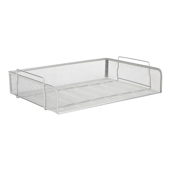 Mind Reader Stackable Side Loading Letter Tray, Silver Metal Mesh, 2/Pack (DSTACK2-SIL) 4 Mind Reader Stackable Side Loading Letter Tray, Silver Metal Mesh, 2/Pack (DSTACK2-SIL) - Image 2