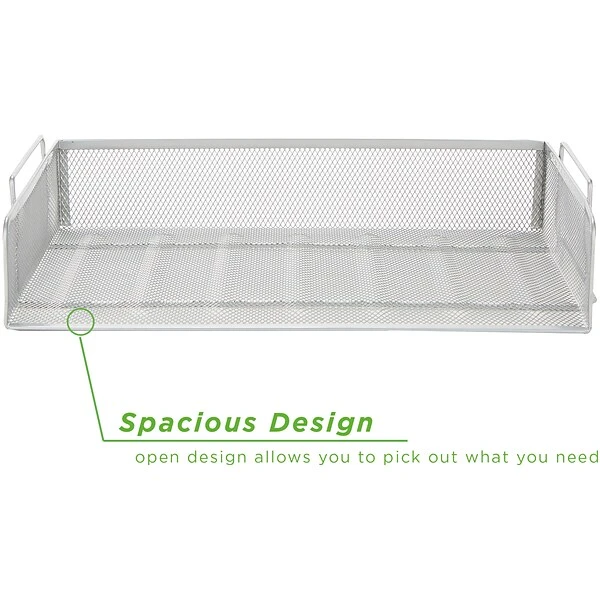 Mind Reader Stackable Side Loading Letter Tray, Silver Metal Mesh, 2/Pack (DSTACK2-SIL) 7 Mind Reader Stackable Side Loading Letter Tray, Silver Metal Mesh, 2/Pack (DSTACK2-SIL) - Image 5